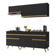 Armário De Cozinha Compacta 190cm Multimóveis V2030/dourado