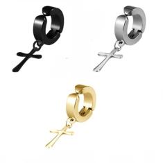 Kit Brinco Cruz Pingente de Pressão 3 Cores (1 peças de cada cor)