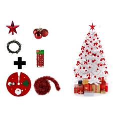 Árvore De Natal Branca Decorada 2,10 Cm 450 Galhos Com 7 Itens