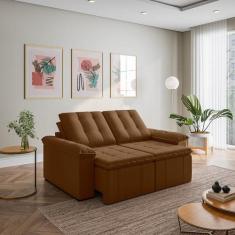 Sofá Retrátil Reclinável 3 Lugares 180cm Veludo com Molas Palmeira Cab