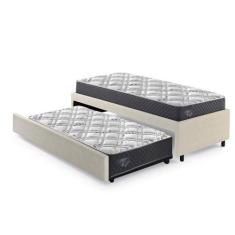 Bicama Box Solteirão 96x203cm material sintético com Dois Colchões Ada