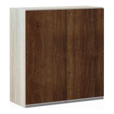 Armário Luciane 70cm 2 Portas Lis Legno Crema C/Nogueira