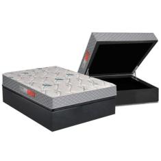 Conjunto Box Baú Casal: Colchão Espuma Plumatex D26 Falcon Firme + Bas