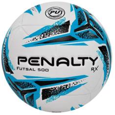 Bola de Futebol Futsal Penalty Rx 500 Oficial CBFS, Branco, Azul, Pret