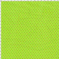 Tecido Estampado Para Patchwork - Poá Verde Com Pink Cor 28 (0,50X1,40