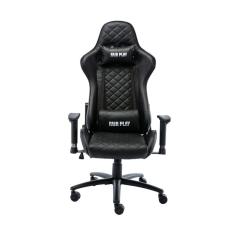 Cadeira Gamer Giratória em Couro Ecológico Fair Play Fratini Móveis Preto