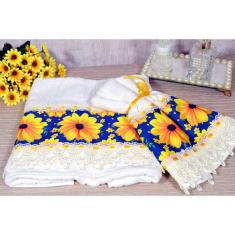 Jogo de Toalhas Rosto e Mão - Girassol