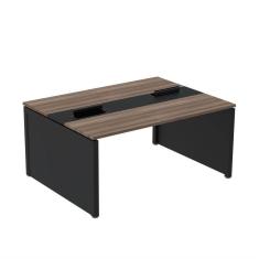 Mesa de Plataforma Dupla para 2 Pessoas Corporativa 120x140/2p Walnut/Preto