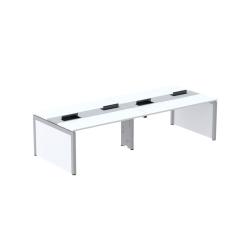 Mesa de Plataforma Dupla para 4 Pessoas Corporativa 120x140/4p Branco/Cinza
