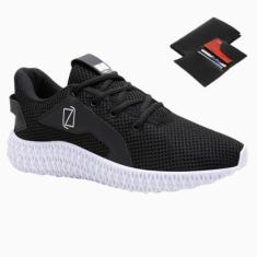 Tênis Masculino Caminhada Conforto Dia a Dia + Carteira Esportiva-Masculino