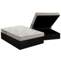 Cama Box Baú Casal: Colchão Espuma Ortobom D23 Light Saúde + Base CRC 
