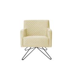 Poltrona Decorativa Nagoya Base Orby Corano Bege - Gran Belo