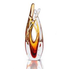 Escultura Em Cristal Murano Âmbar - São Marcos