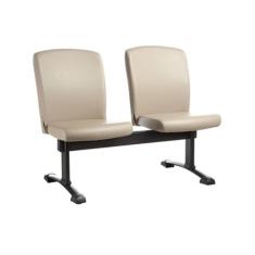 Poltrona Diretor em longarina com 2 lugares Linha Alpha Bege - Design 