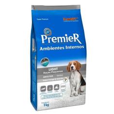 Ração Premier Ambientes Internos Cães Adultos Light 1kg