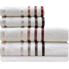 Jogo de toalhas Banhão Gigante Karsten Lumina 5 Peças - Fio Penteado - Emcompre