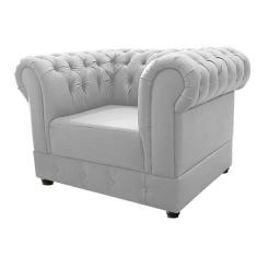 Poltrona Decorativa Chesterfield Ana Corano Branco - Amarena Móveis