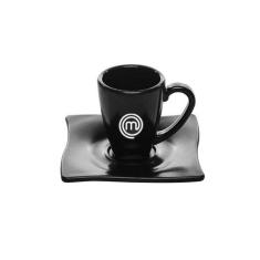 Xícara Café Com Pires Masterchef Vemplast 80Ml Preto