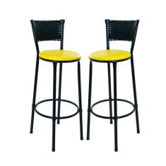 Kit 2 Banquetas Banco Bancada Bar Balcão Area Gourmet Alto - EJC ESPAÇ