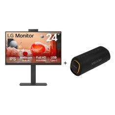 Monitor LG B2B Webcam 24BA850-B - Tela IPS Full HD 24"+ LG XBOOM XG7 Caixa de som Bluetooth Portátil - 24BA850.XG7