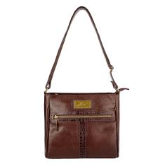 Bolsa tiracolo de couro liso Milena