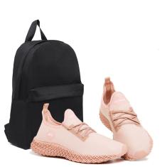 Kit Tenis Feminino Caminhada Academia Treino Leve + Mochila Basica-Feminino