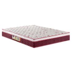 Colchão de Casal Hellen Strong One Face Espuma D45 24x138x188 cm - Vermelho e Branco