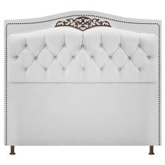 Cabeceira Estofada Yasmim 140 cm Casal Suede Branco