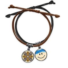 DIYthinker Pulseira de couro com estampa moderna e corrente de mão com estampa de folhas de flores