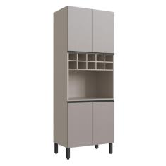 Paneleiro Torre Quente 4 Portas 1 Nicho para Forno e Adega Fume