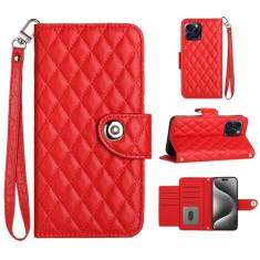 Para iPhone 13 Pro Max, capa carteira com alça de pulso, capa flip de couro com fecho magnético com 7 cartões e 1 compartimento para dinheiro, suporte feminino presente capa de telefone para Apple