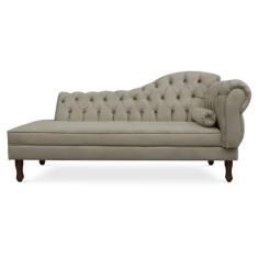 Recamier Divã Cancun 185cm com Capitonê - Esquerda Suede - Passoni Dec