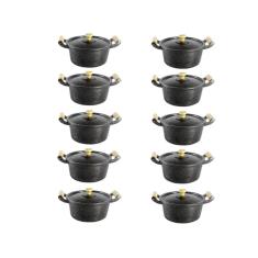 Jogo 10 Panelas Caçarolas Alumínio Fundido Craqueadas