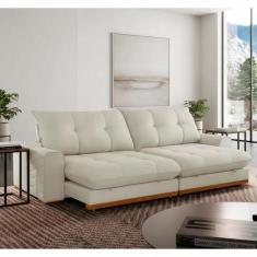 Sofá Argo Linho 250 cm B25 cm Meu Sofá Online, A302 LINHO BRANCO