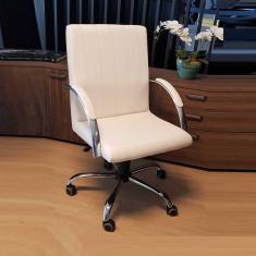 Cadeira Escritório Work Presidente Giratória Branca Reclínio