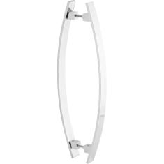 Puxador De Porta Barra Chata Curvo Arco Cromado 80cm