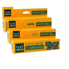 Kit 3 Creme Dental Boni Natural Hortela E Curcuma 90g