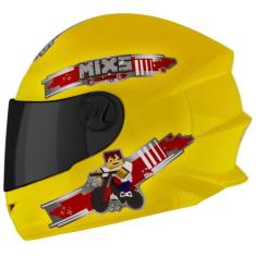 Capacete Fechado Mixs Start Infantil Blocks, AMARELO, 54