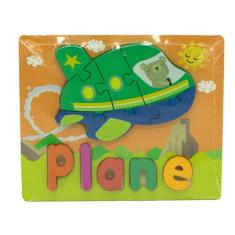 Tabuleiro Madeira Quebra Cabeça Infantil Inglês Bilíngue Educativo - W