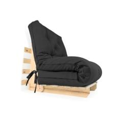 Sofa Cama Solteiro Futon Dobrável Preto