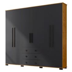 Guarda Roupa Casal B23063 Freijó Carbono - Araplac
