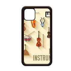 Capa com padrão de combinação de instrumentos musicais para iPhone 12 Pro Max para Apple Mini Mobile Case Shell