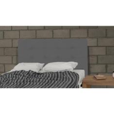 Cabeceira Solteiro 90cm Para Cama Box Luna Suede Cinza - DS Móveis