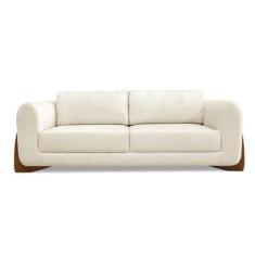 Sofá 2 Lugares Base De Madeira Clarissa 180 Cm Linho S04 - D'rossi Cor