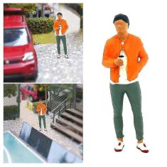 Resina 1/64 ama pintado à mão Fitness Figura Layout Pessoas