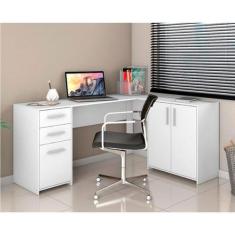Mesa Office Escrivaninha em L com 2 Portas e 3 Gavetas NT2005 Notável 