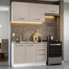 Armário De Cozinha Compacta 180cm Madesa 09 Branco/crema