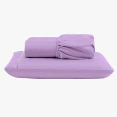 Jogo De Lençol Peletizado 400 Fios Solteiro 2 Peças Casa - Hotel - Pousada Barato - Lilás