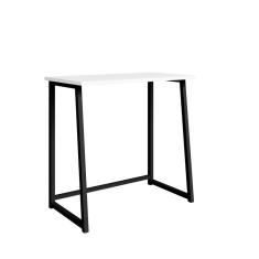 Escrivaninha Dobrável Portátil Multifuncional Estilo Industrial Preto/branco