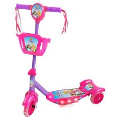 Patinete Infantil Princesas Luz E Som Altura Ajustável Novo